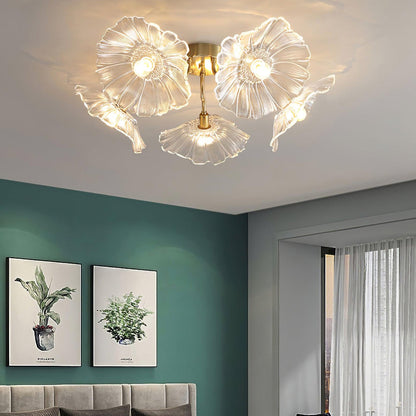 Lotus Leaf Glass Ceiling Lamp - Nuvé