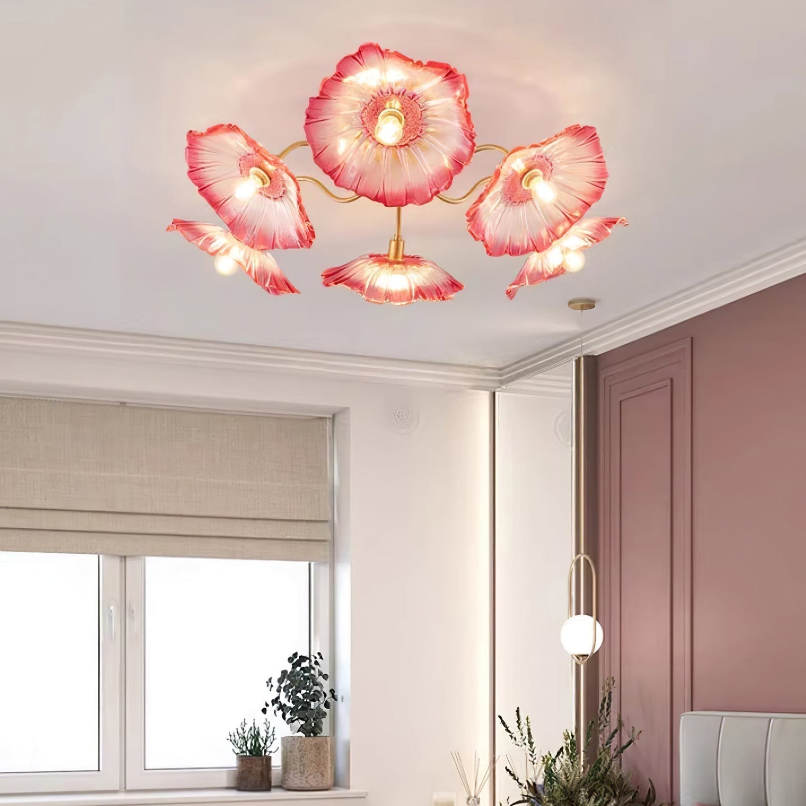 Lotus Leaf Glass Ceiling Lamp - Nuvé