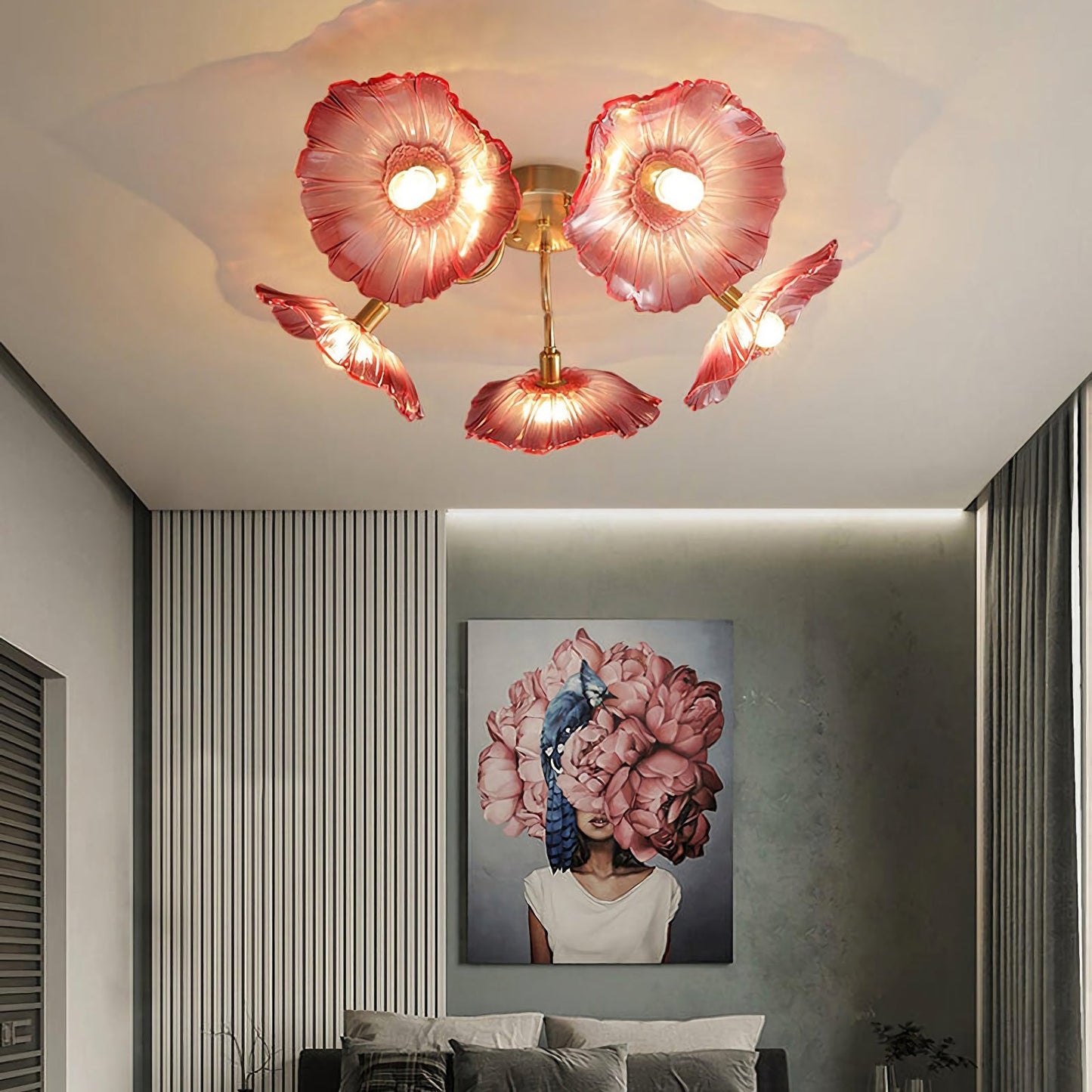 Lotus Leaf Glass Ceiling Lamp - Nuvé