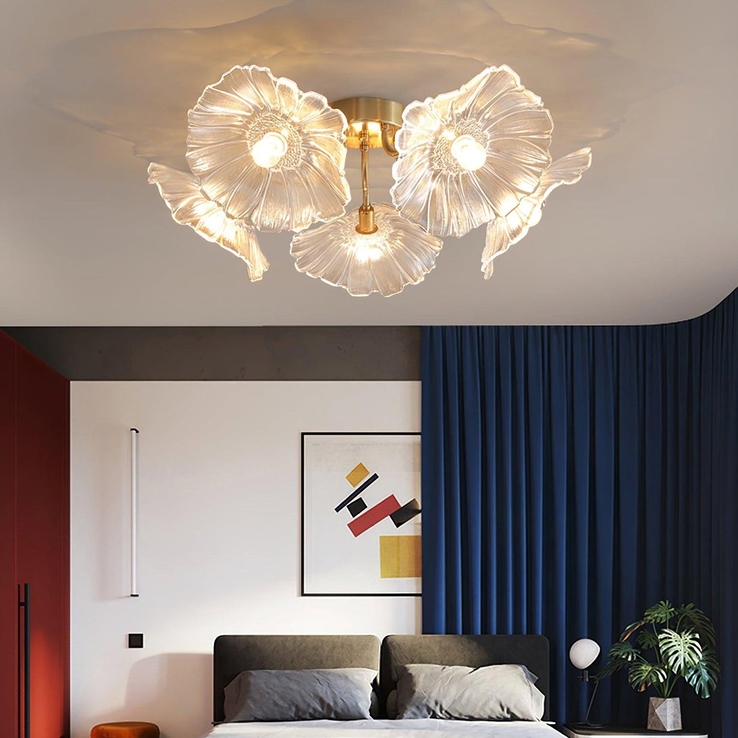 Lotus Leaf Glass Ceiling Lamp - Nuvé