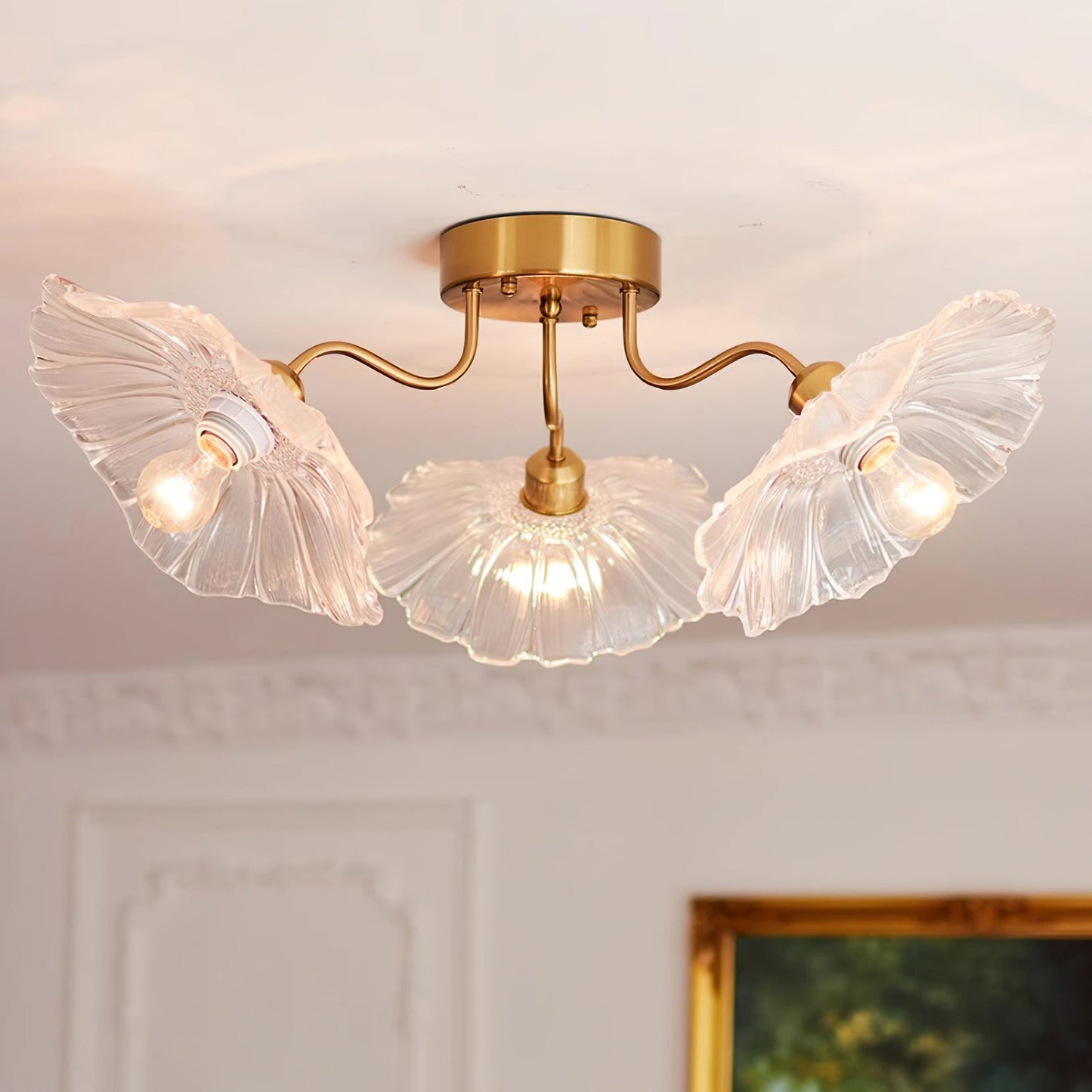 Lotus Leaf Glass Ceiling Lamp - Nuvé