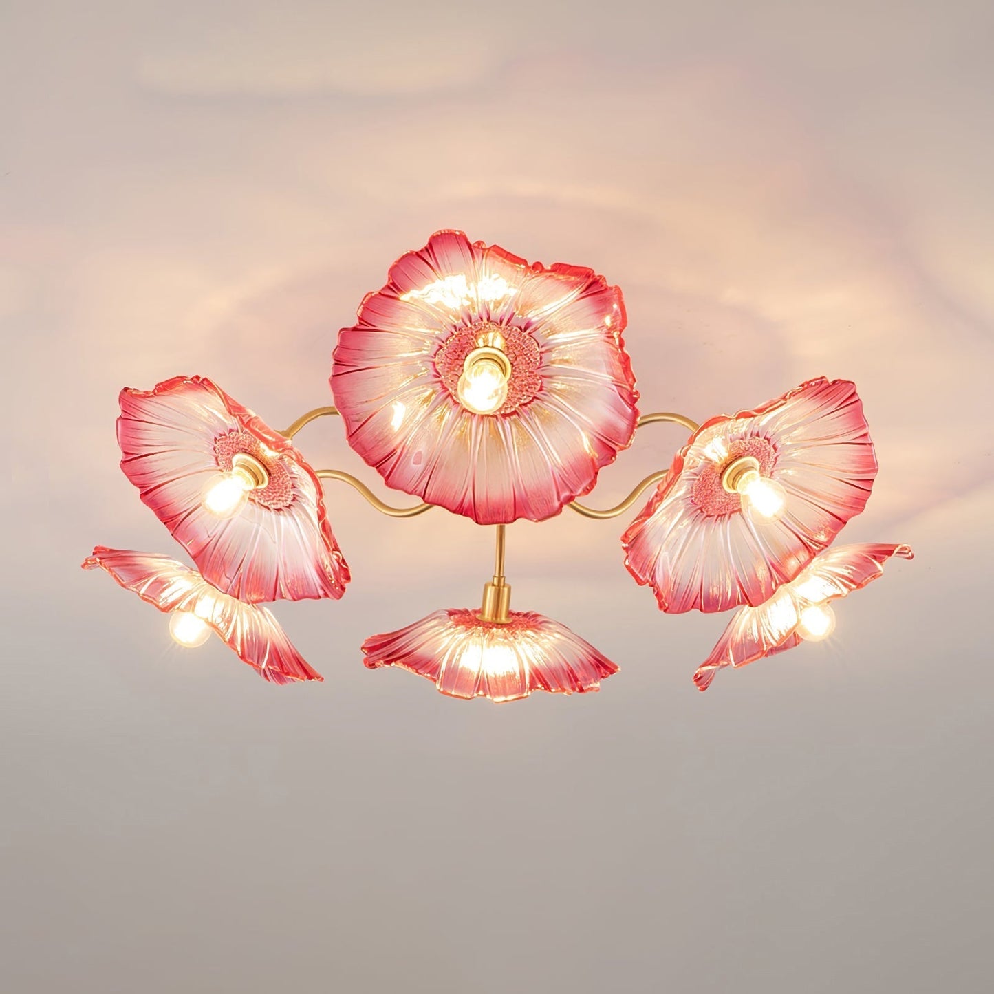 Lotus Leaf Glass Ceiling Lamp - Nuvé