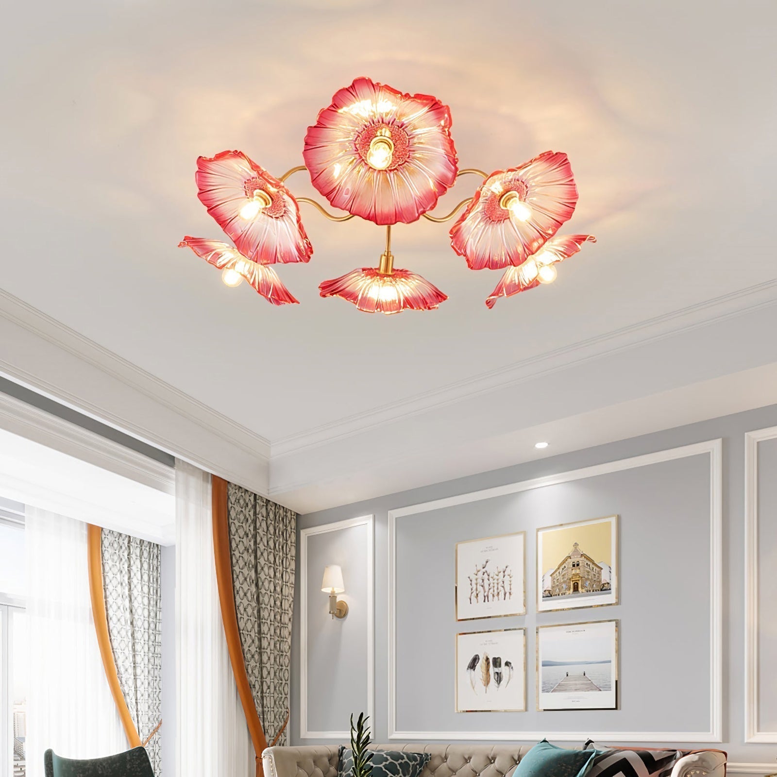 Lotus Leaf Glass Ceiling Lamp - Nuvé