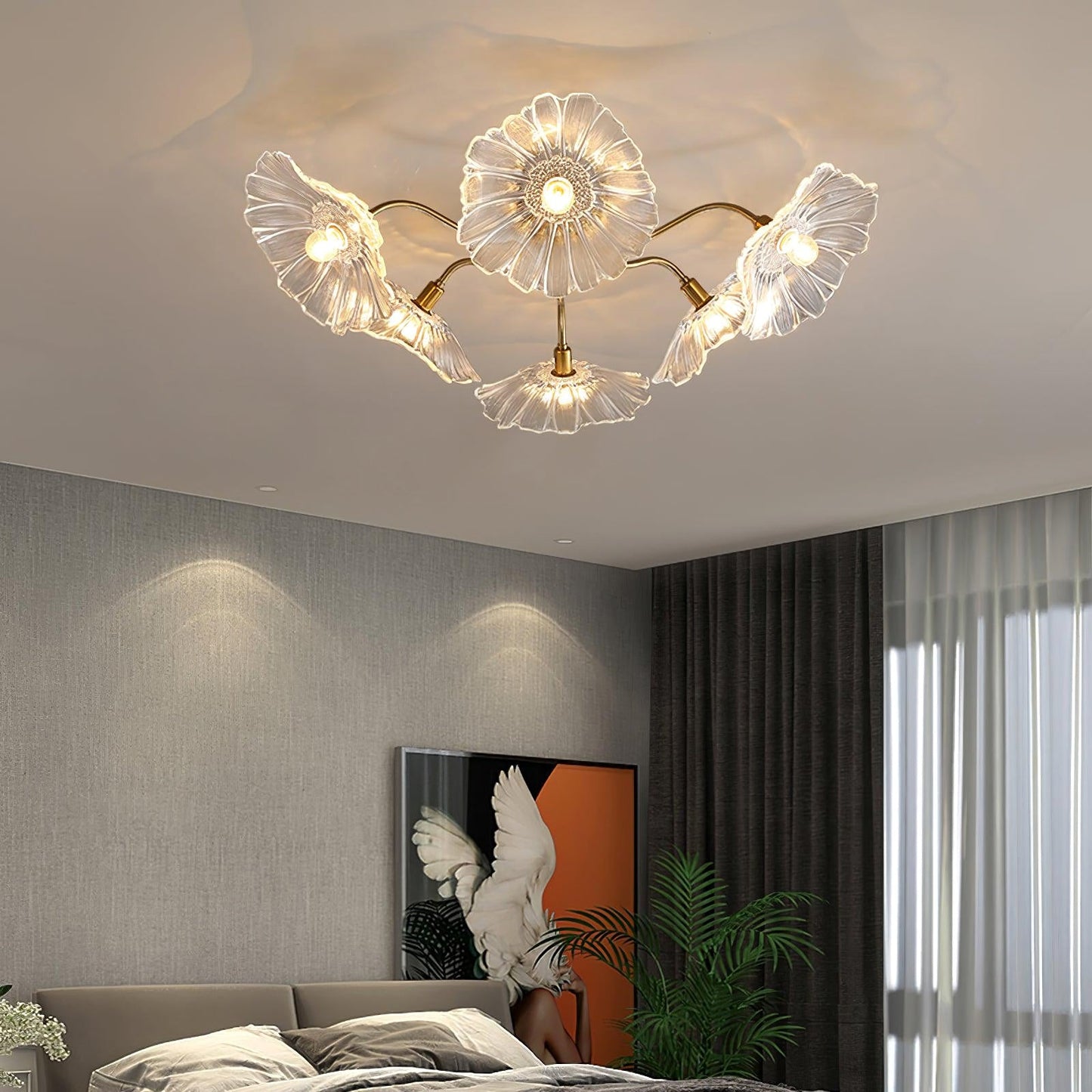 Lotus Leaf Glass Ceiling Lamp - Nuvé