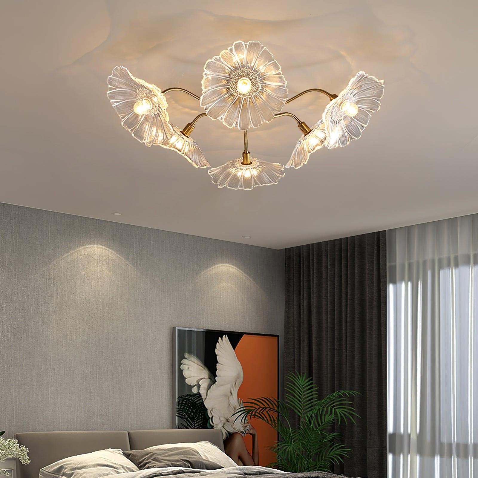 Lotus Leaf Glass Ceiling Lamp - Nuvé
