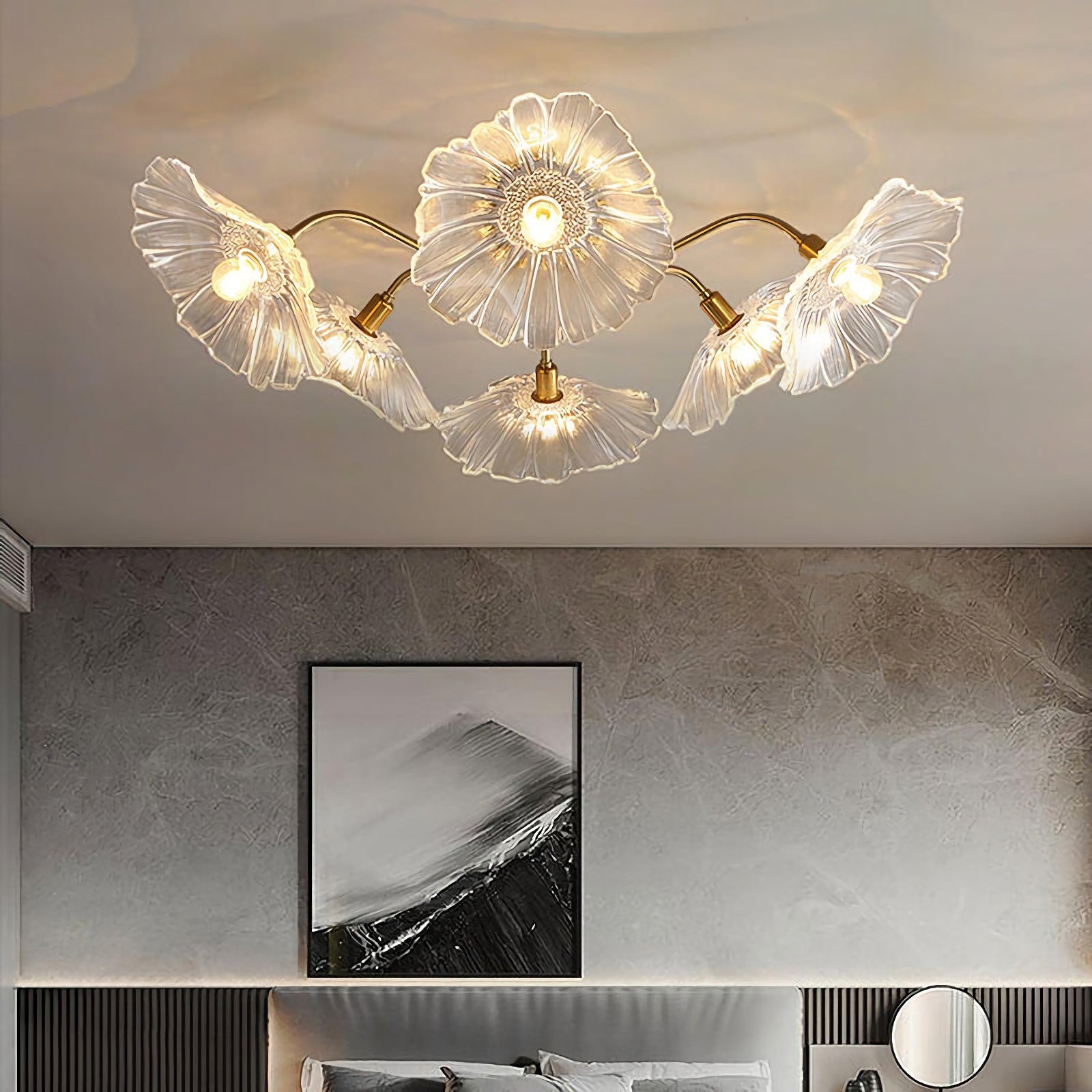 Lotus Leaf Glass Ceiling Lamp - Nuvé