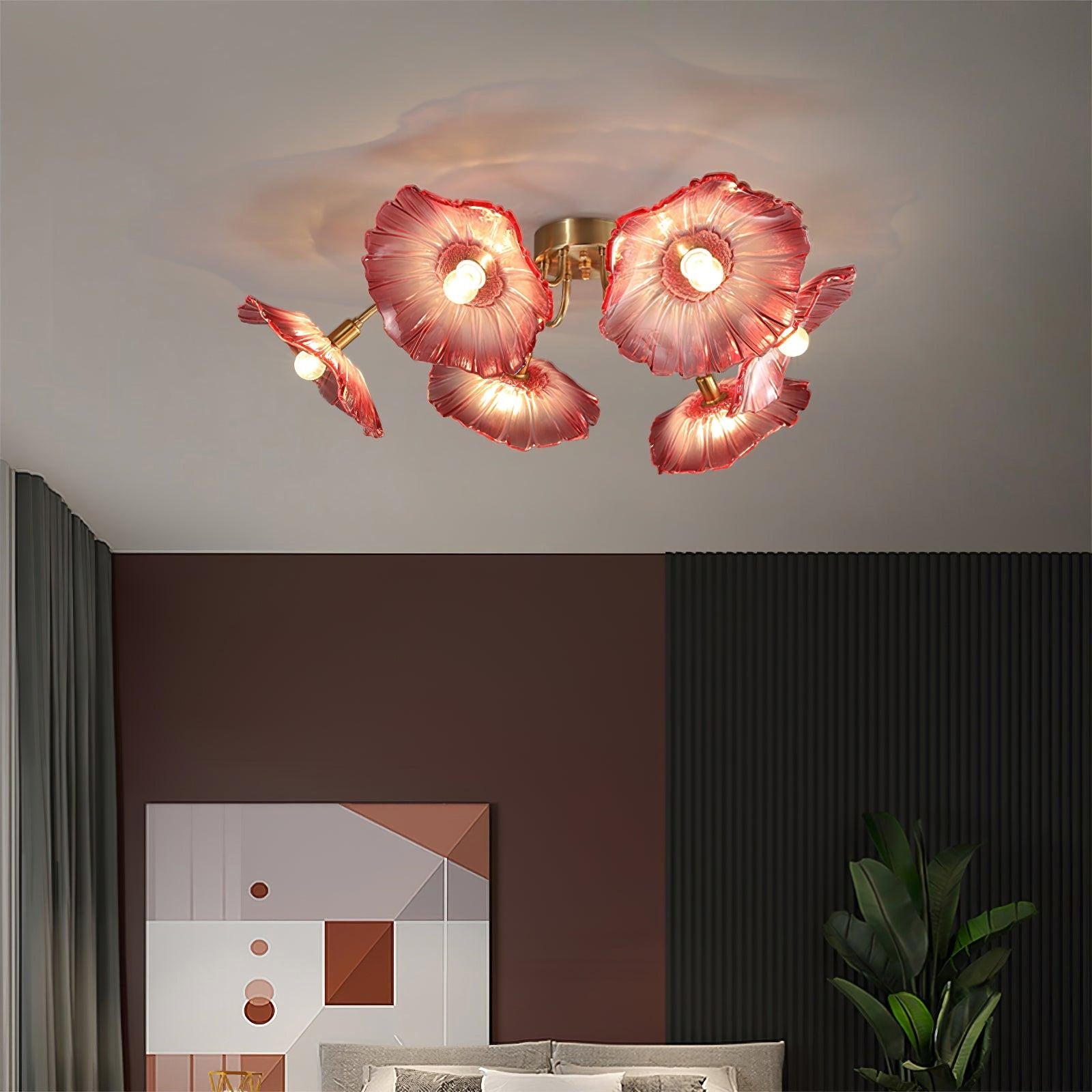 Lotus Leaf Glass Ceiling Lamp - Nuvé