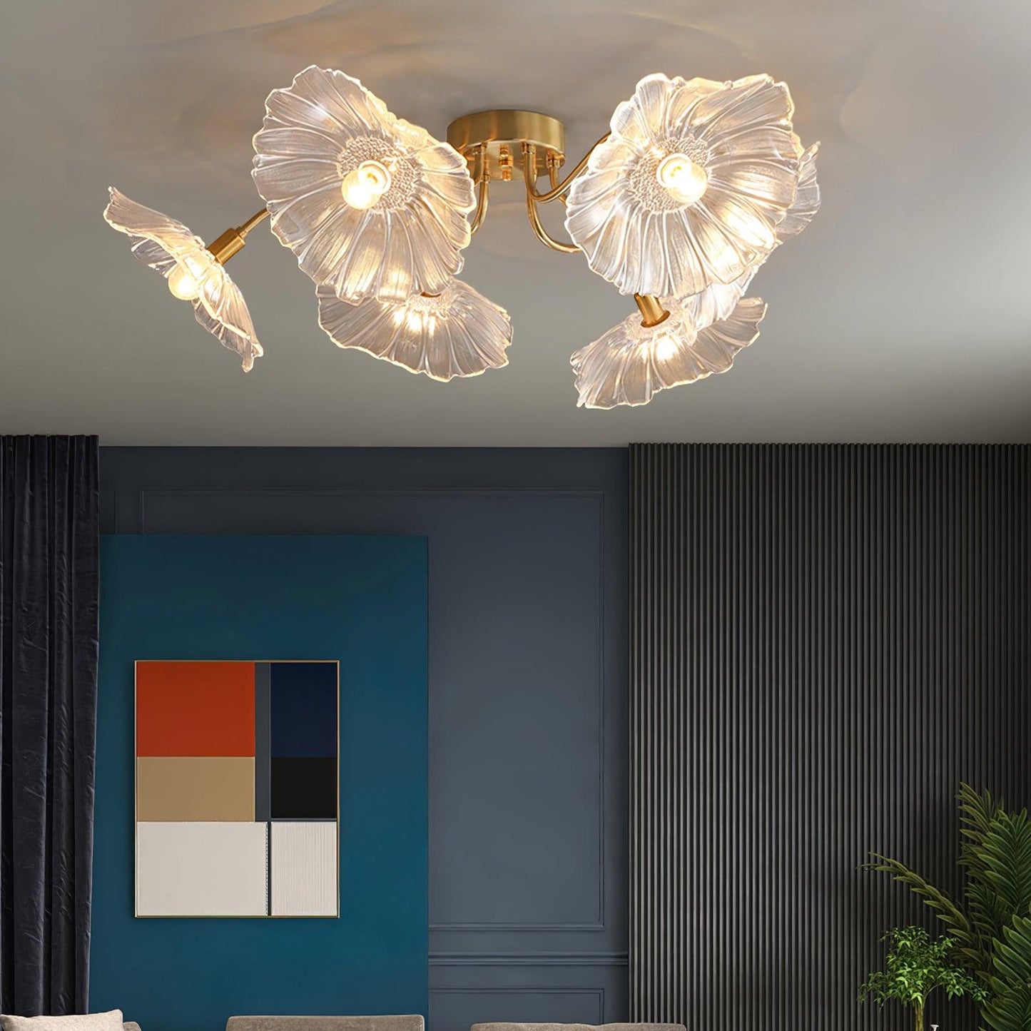 Lotus Leaf Glass Ceiling Lamp - Nuvé