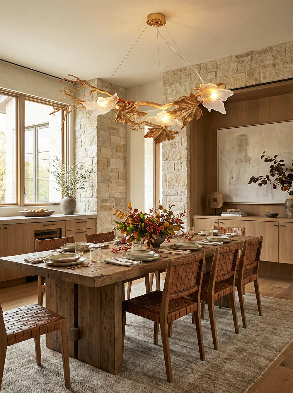 Folio Branch Brass Chandelier - Nuvé