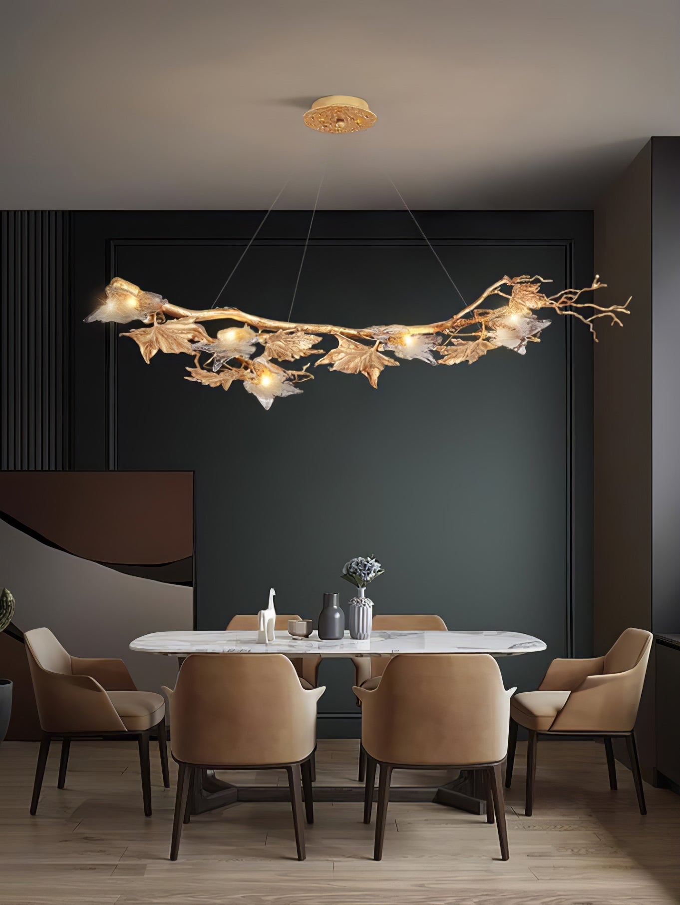 Folio Branch Brass Chandelier - Nuvé