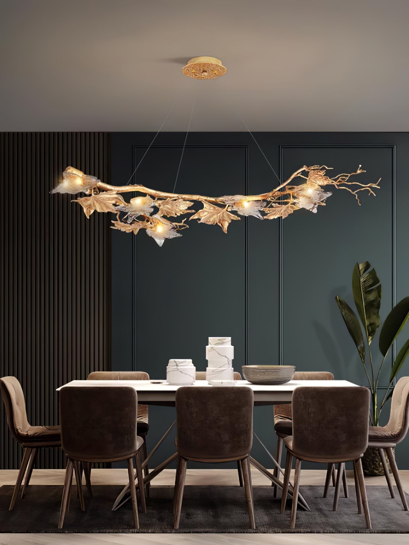 Folio Branch Brass Chandelier - Nuvé