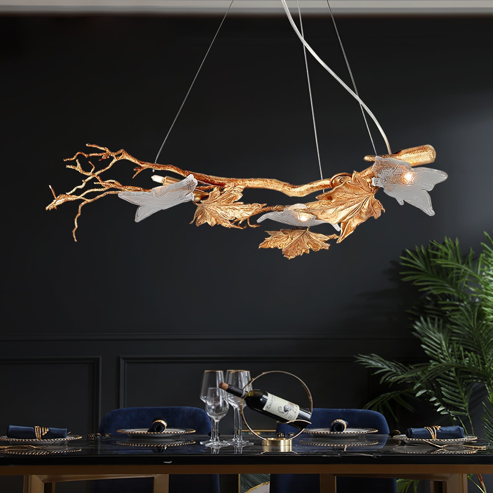 Folio Branch Brass Chandelier - Nuvé
