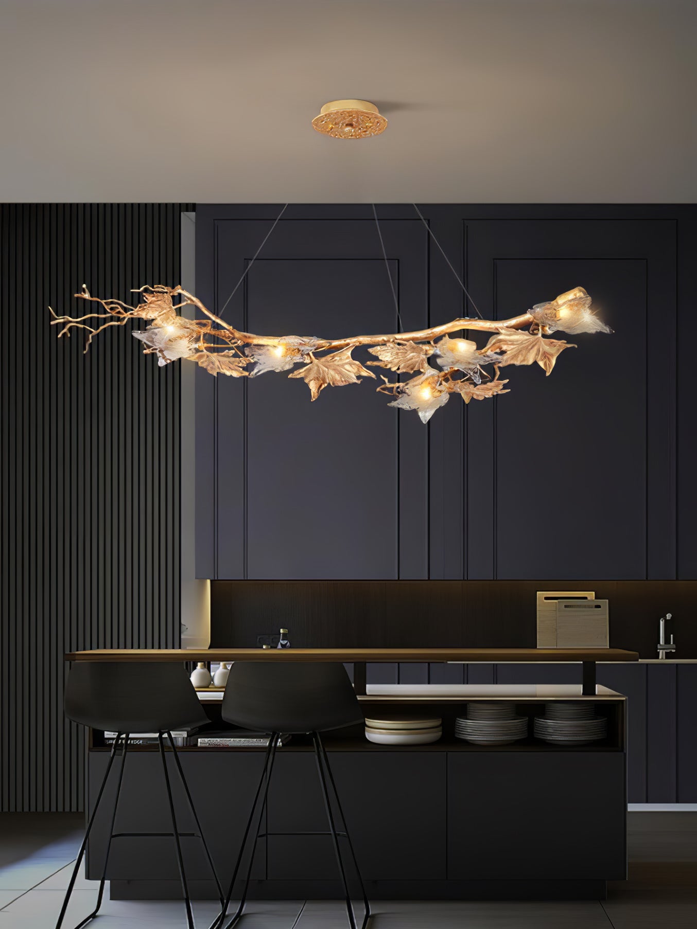 Folio Branch Brass Chandelier - Nuvé