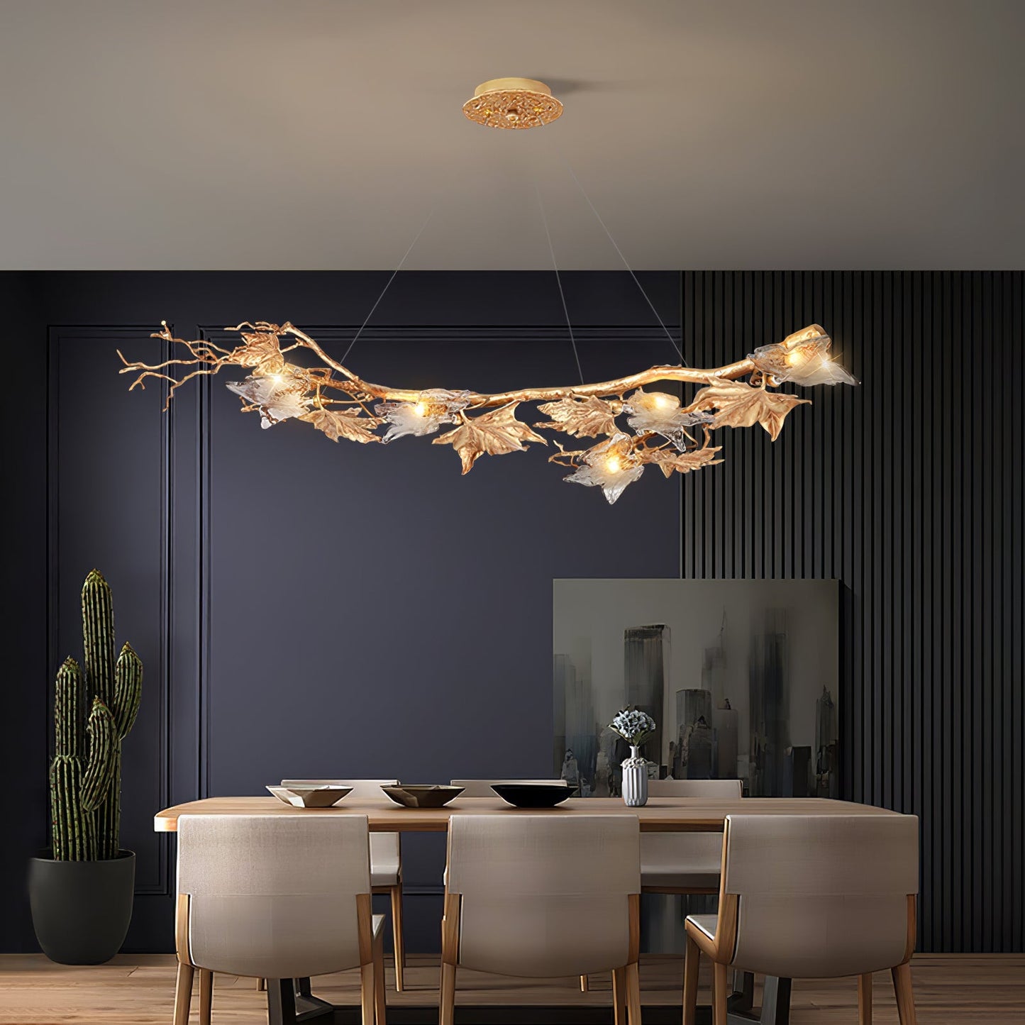 Folio Branch Brass Chandelier - Nuvé