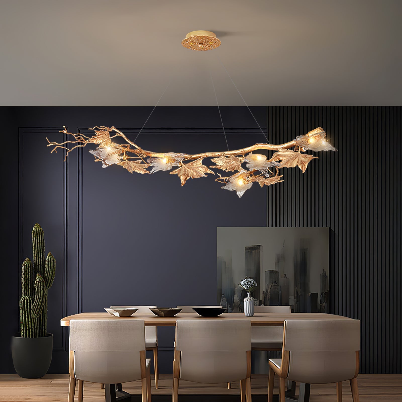 Folio Branch Brass Chandelier - Nuvé