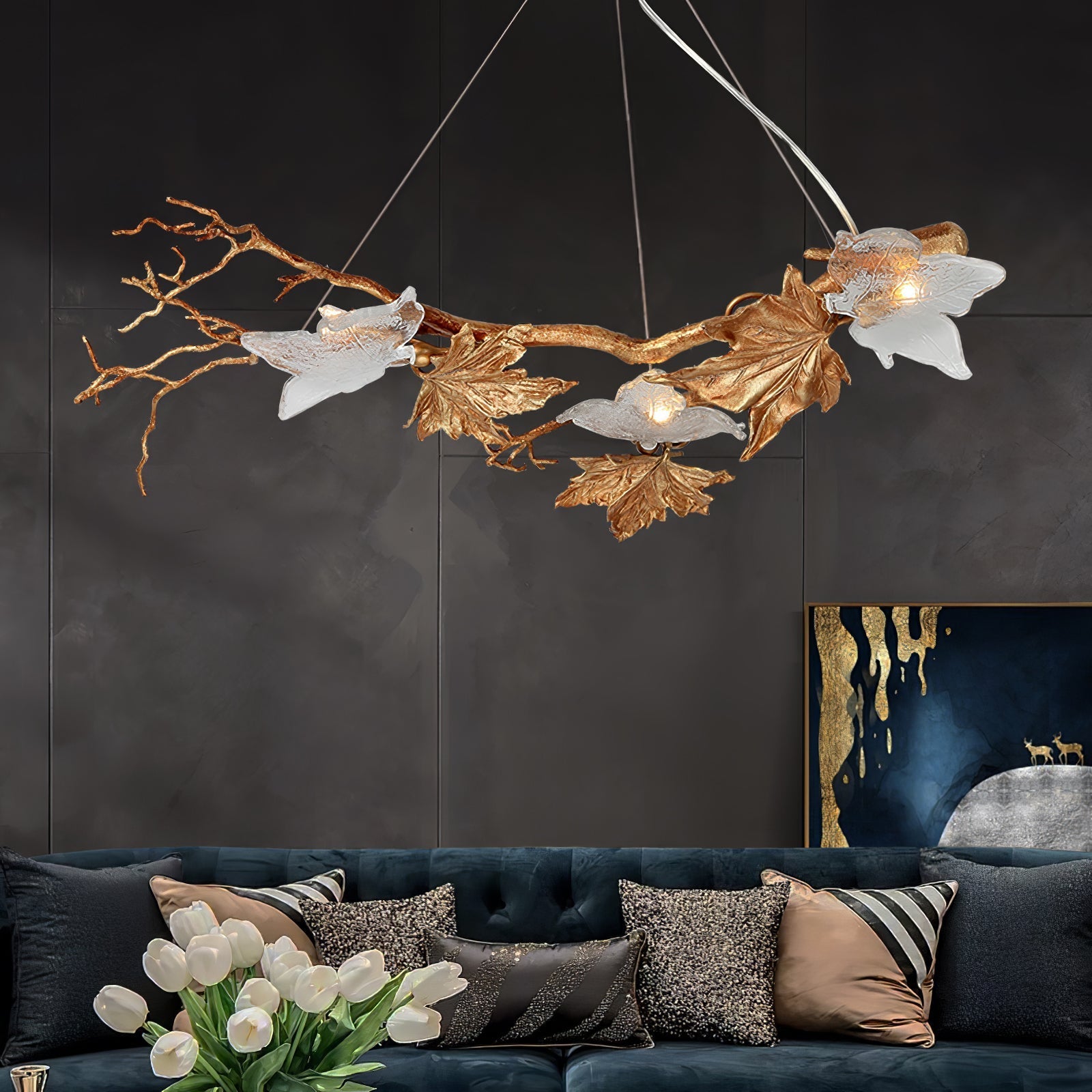 Folio Branch Brass Chandelier - Nuvé
