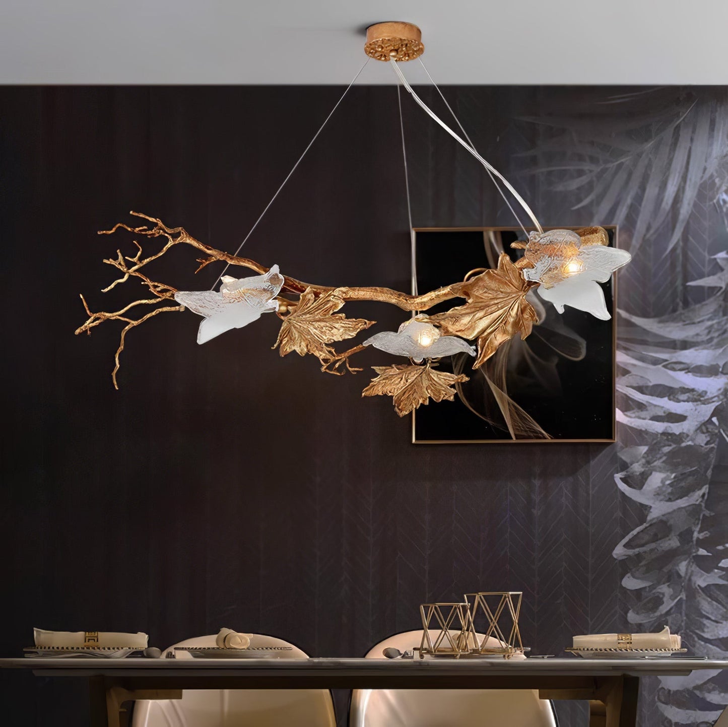 Folio Branch Brass Chandelier - Nuvé