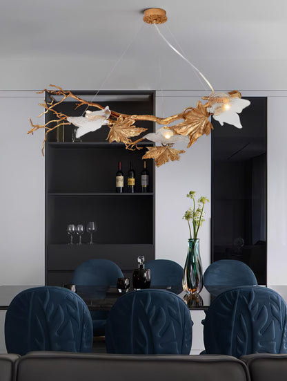 Folio Branch Brass Chandelier - Nuvé