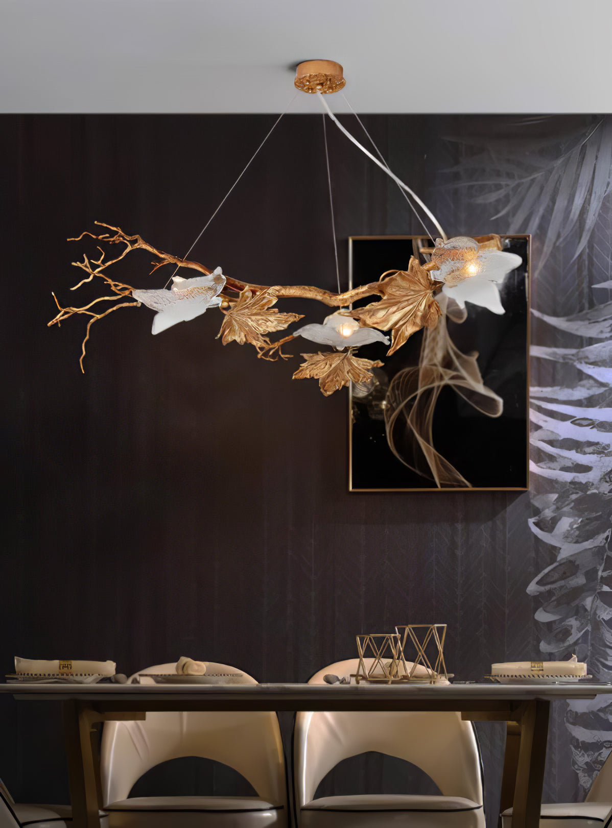 Folio Branch Brass Chandelier - Nuvé