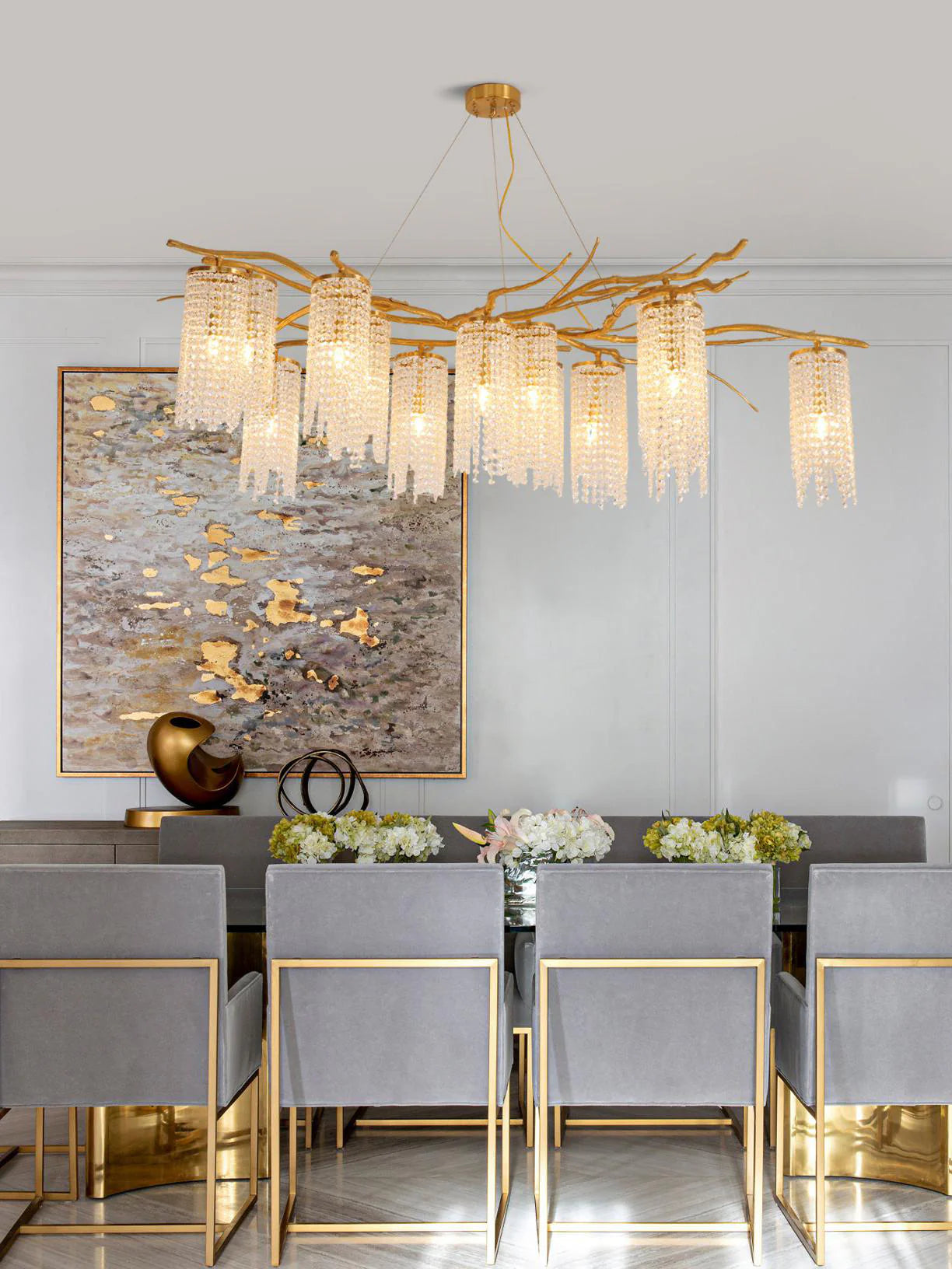 Forest Dawn Brass Chandelier - Nuvé