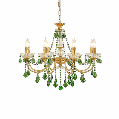 French Retro Green Crystal Chandelier - Nuvé