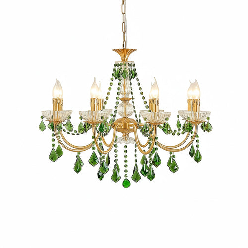 French Retro Green Crystal Chandelier - Nuvé