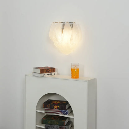 Frosted Petal Glass Wall Light