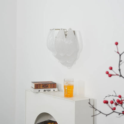 Frosted Petal Glass Wall Light