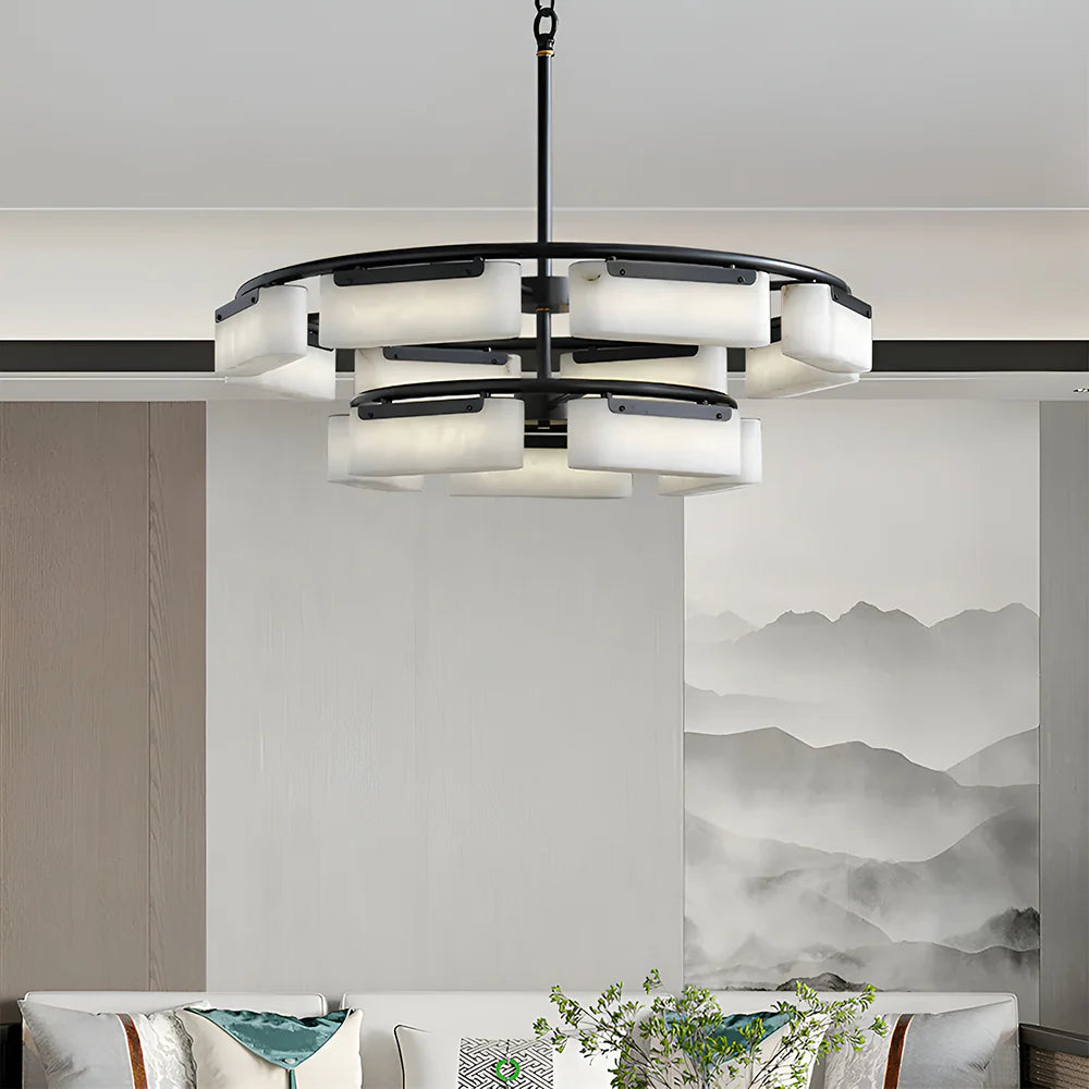 Alabaster Fusion Black Chandelier - Nuvé