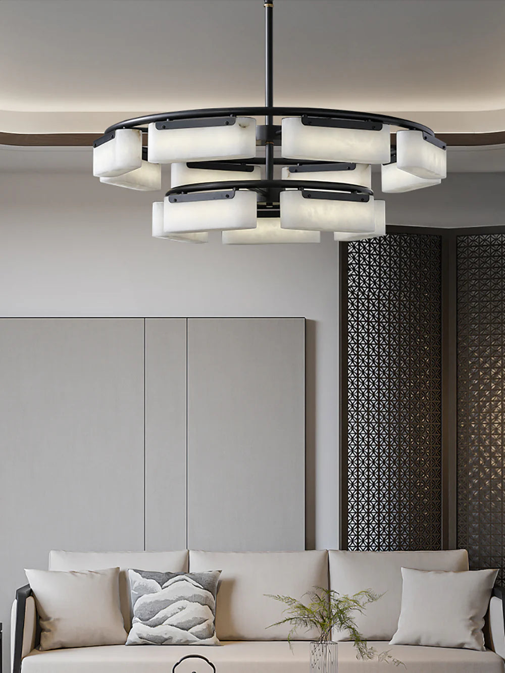 Alabaster Fusion Black Chandelier - Nuvé