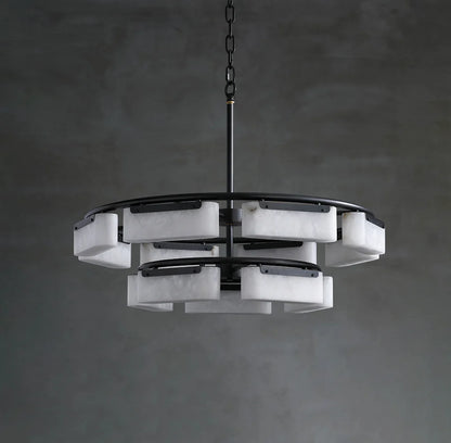 Rectangle Fusion Alabaster Chandelier