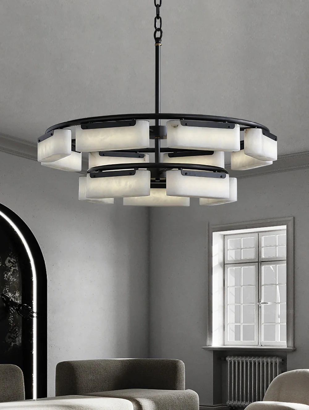 Alabaster Fusion Black Chandelier - Nuvé