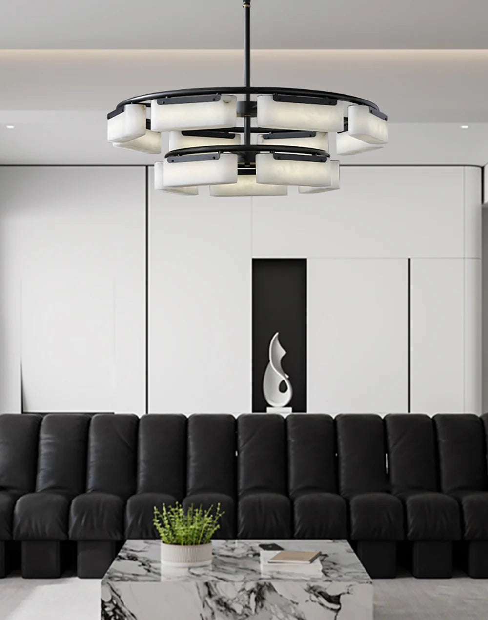 Alabaster Fusion Black Chandelier - Nuvé