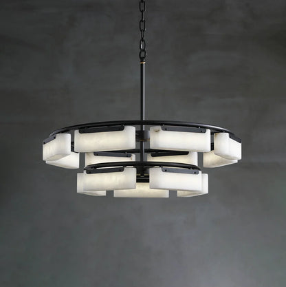 Rectangle Fusion Alabaster Chandelier