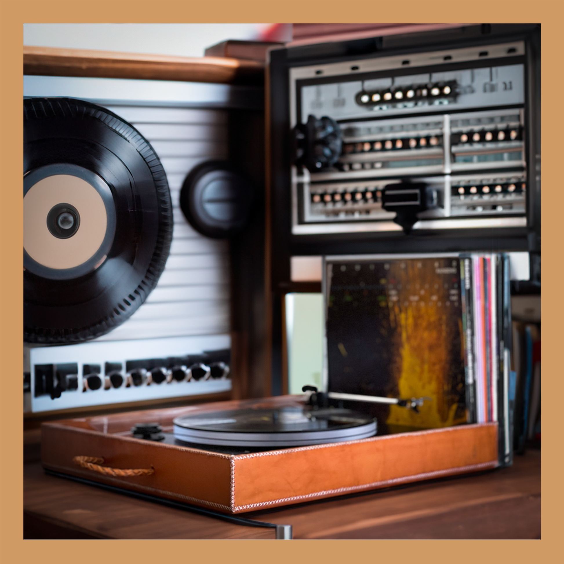 Disco | Leather Record Stand - Nuvé