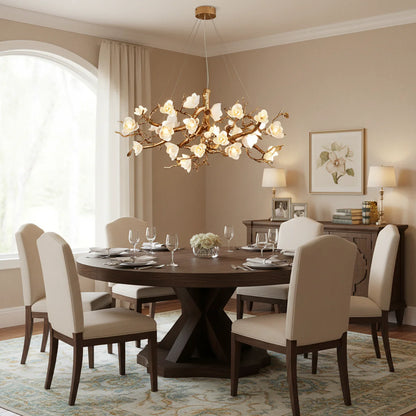 Flower Bloom Branch Brass Chandelier