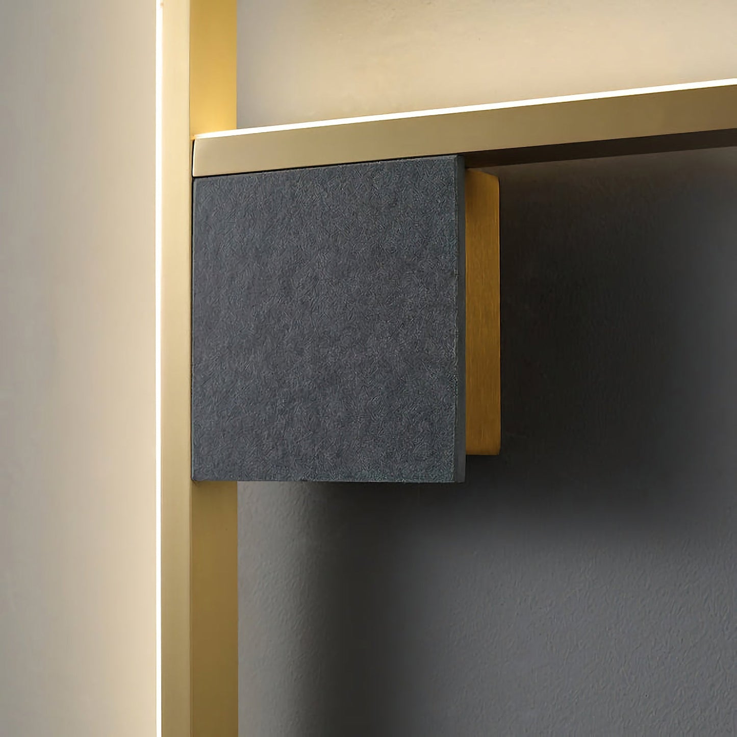 Geometric acrylic wall lamp by Korewolamp, Almost Essence Wall Sconce, featuring modern design and sleek geometric shapes.