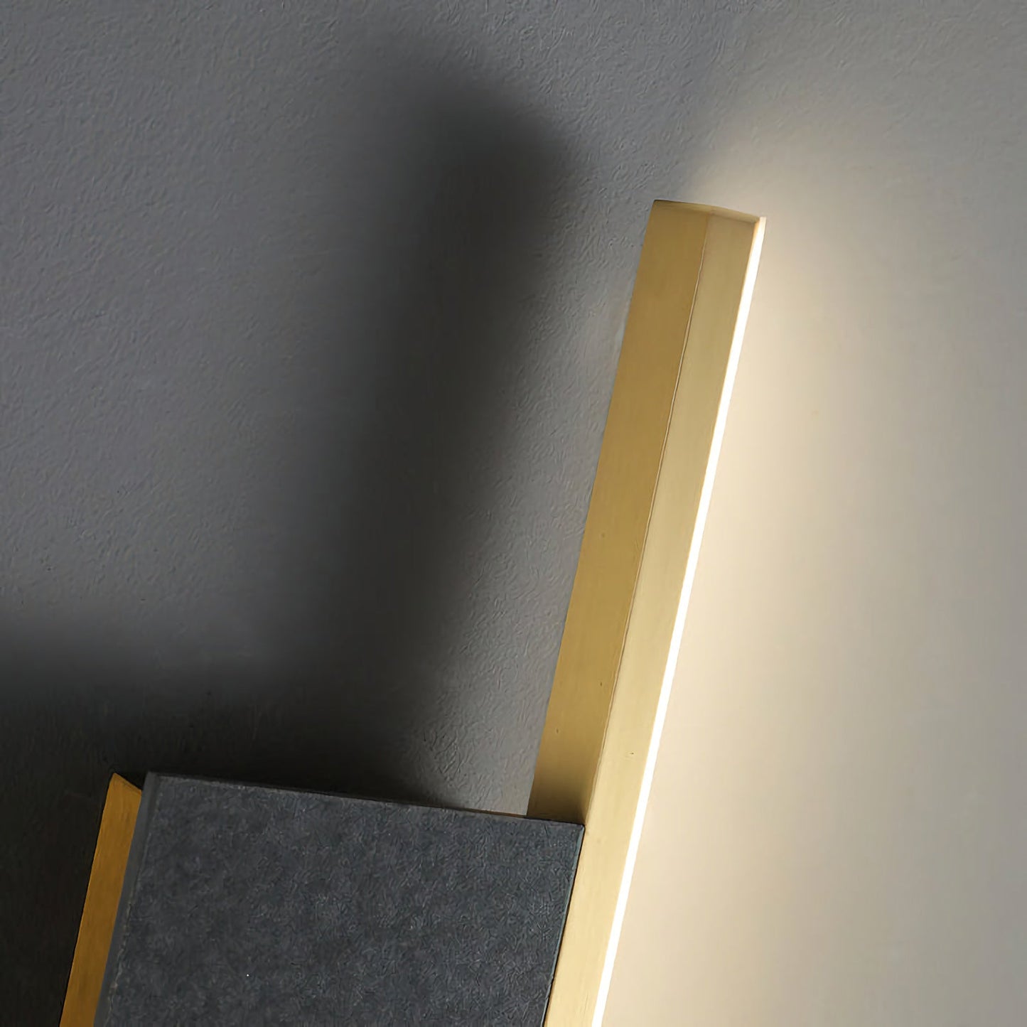 Geometric acrylic wall lamp by Korewolamp, Almost Essence Wall Sconce, featuring modern design and sleek, angular shape.