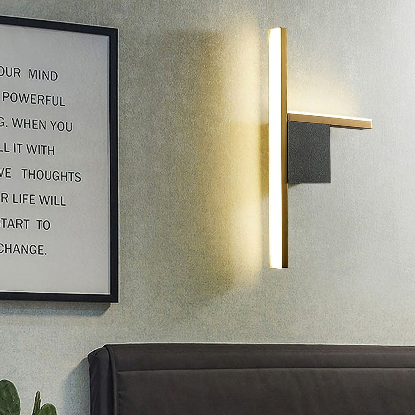 Geometric acrylic wall lamp by korewolamp, Almost Essence Wall Sconce, featuring modern design and sleek geometric shapes.