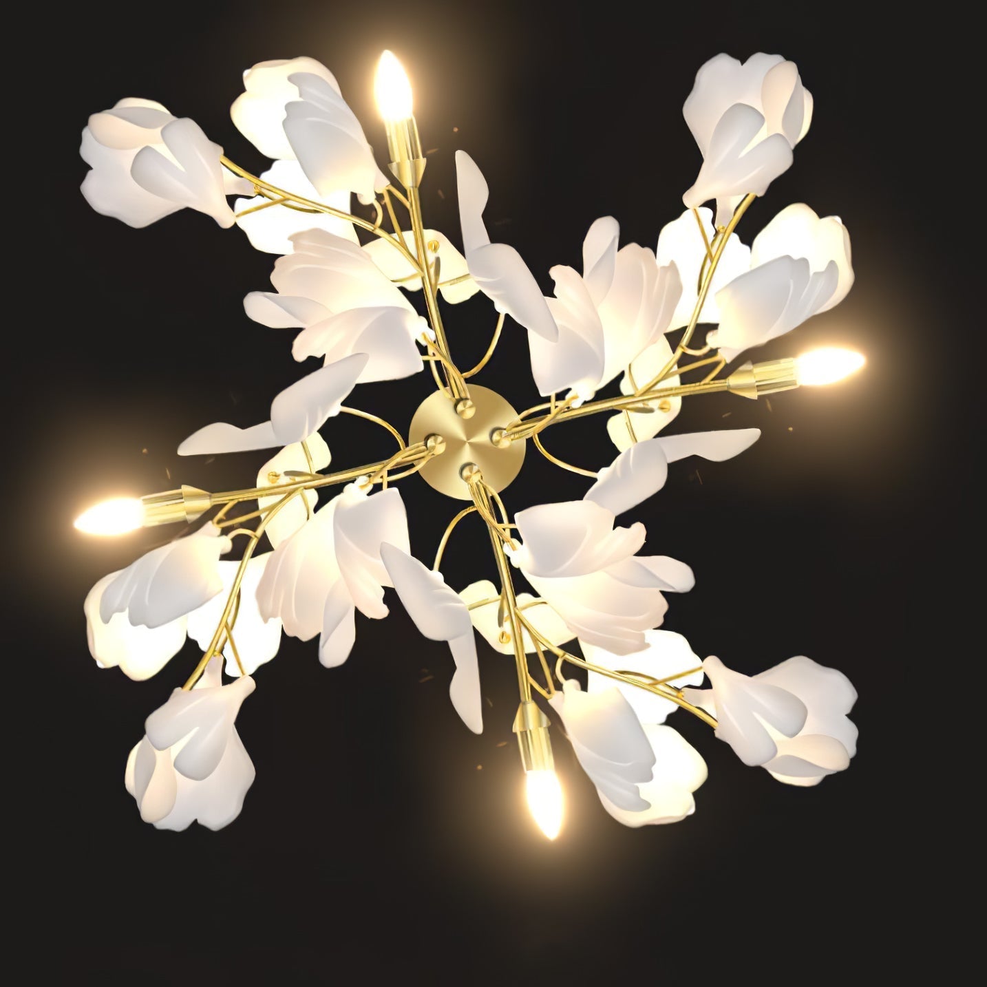 Korewolamp Gingko Flowers Wall Lamp with leaf-shaped design, warm lighting, mounted on a wall for decorative illumination.