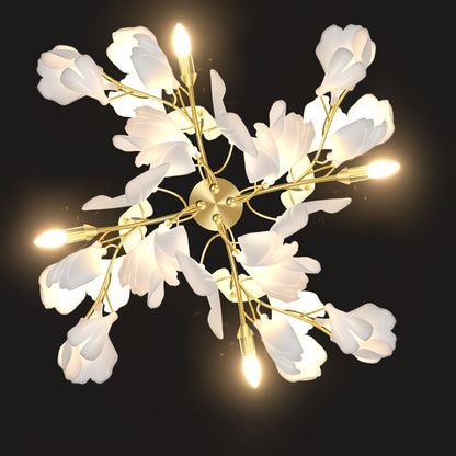 Korewolamp Gingko Flowers Wall Lamp with leaf-shaped design, warm lighting, mounted on a wall for decorative illumination.
