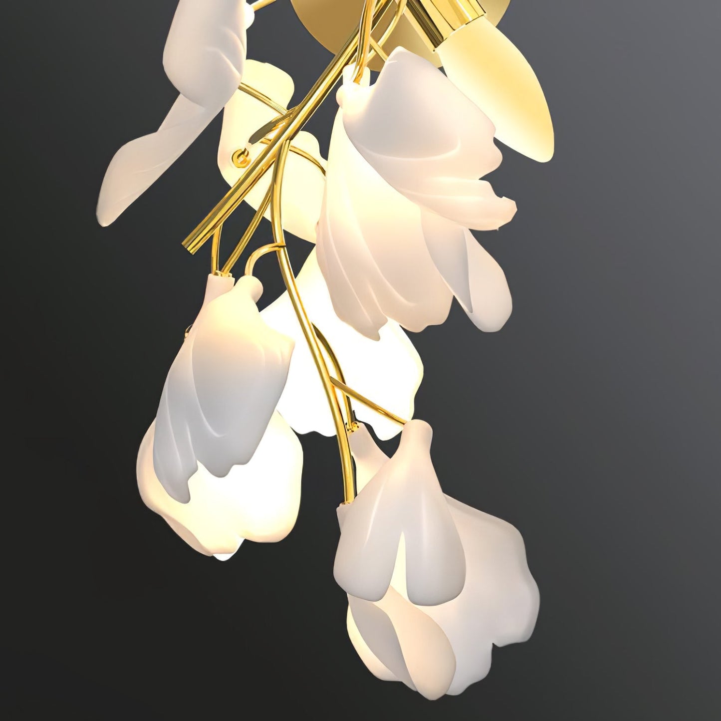 Korewolamp Gingko Flowers Wall Lamp with decorative ginkgo leaf design in warm lighting, ideal for ambient home decor.