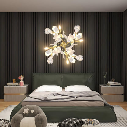 Korewolamp Gingko Flowers Wall Lamp showcasing a decorative design with ginkgo leaf motifs and warm lighting.