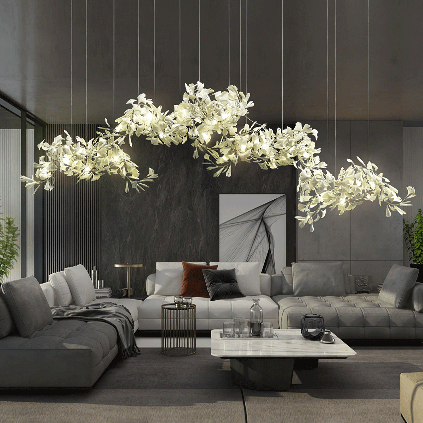 Gingko Ceramic Chandelier C - Nuvé