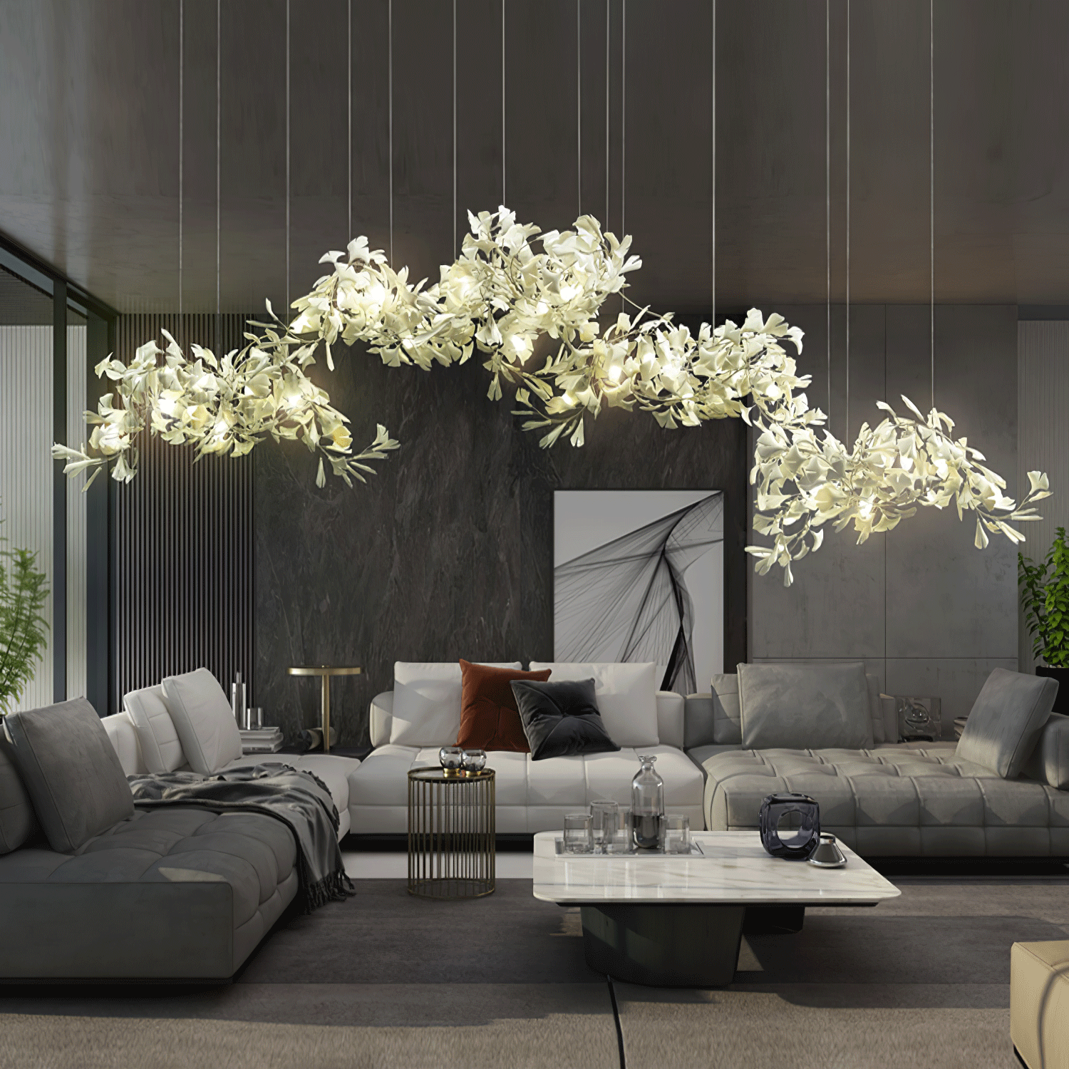 Gingko Ceramic Chandelier C - Nuvé