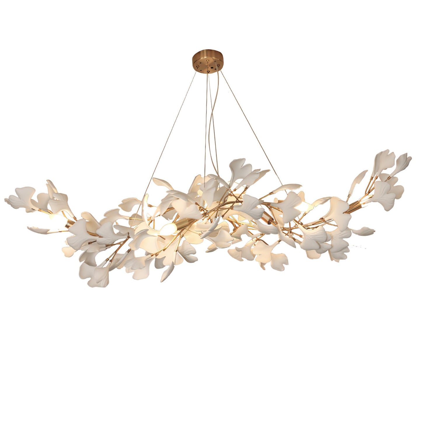 Gingko Ceramic Chandelier K by Korewolamp, featuring a modern ginkgo leaf design with ceramic finish, hanging light fixture.