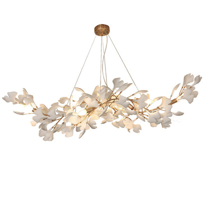 Gingko Ceramic Chandelier K by Korewolamp, featuring a modern ginkgo leaf design with ceramic finish, hanging light fixture.