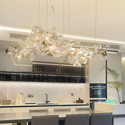 Gingko Ceramic Chandelier K by Korewolamp, featuring a modern ceramic design with multiple light bulbs hanging from a sleek frame.