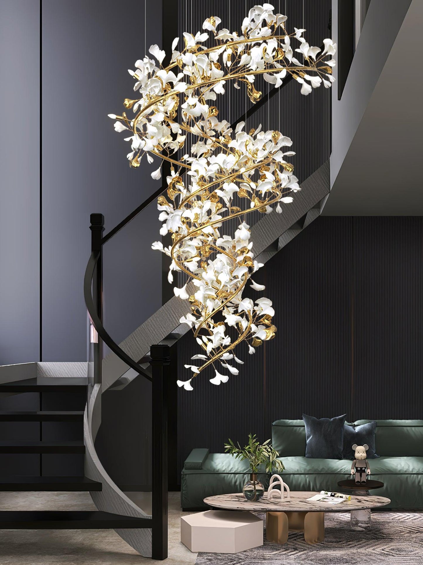Gingko Ceramic Chandelier Q - Nuvé