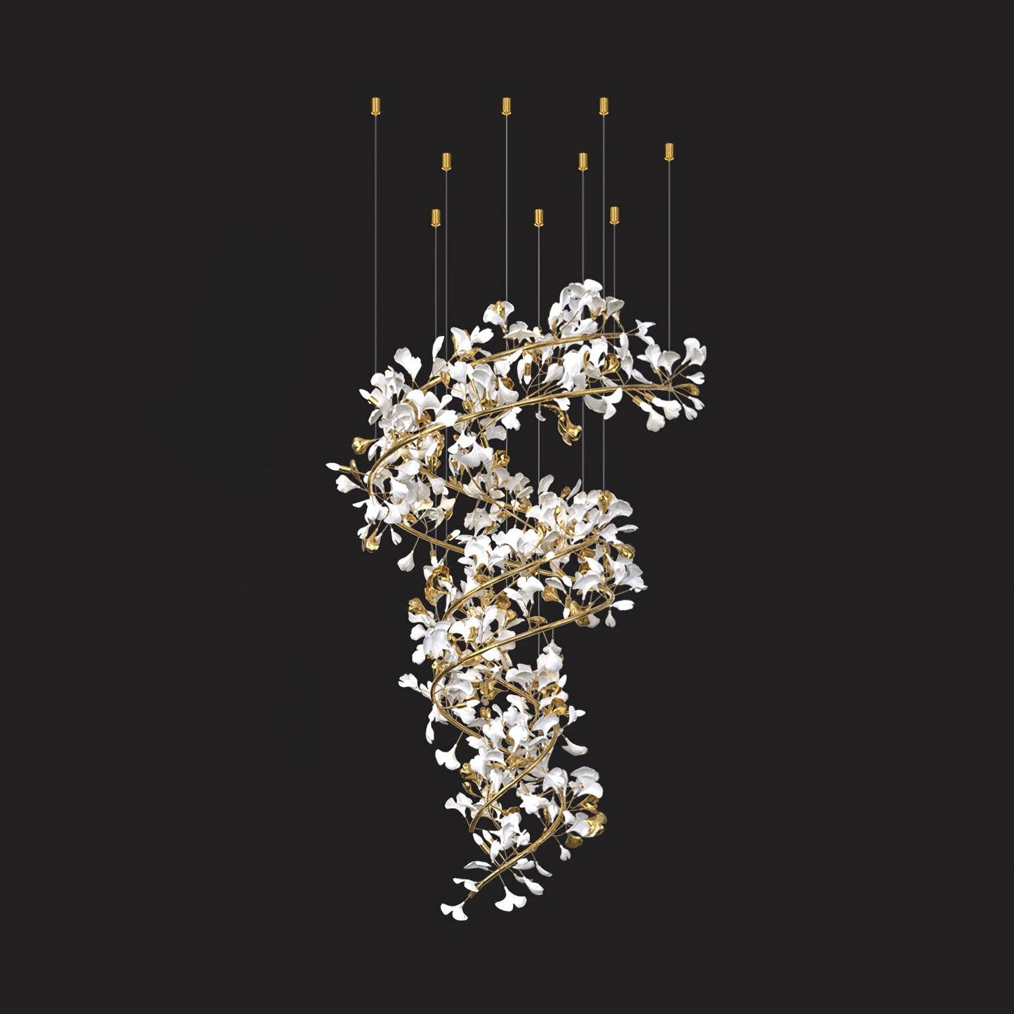 Gingko Ceramic Chandelier Q - Nuvé